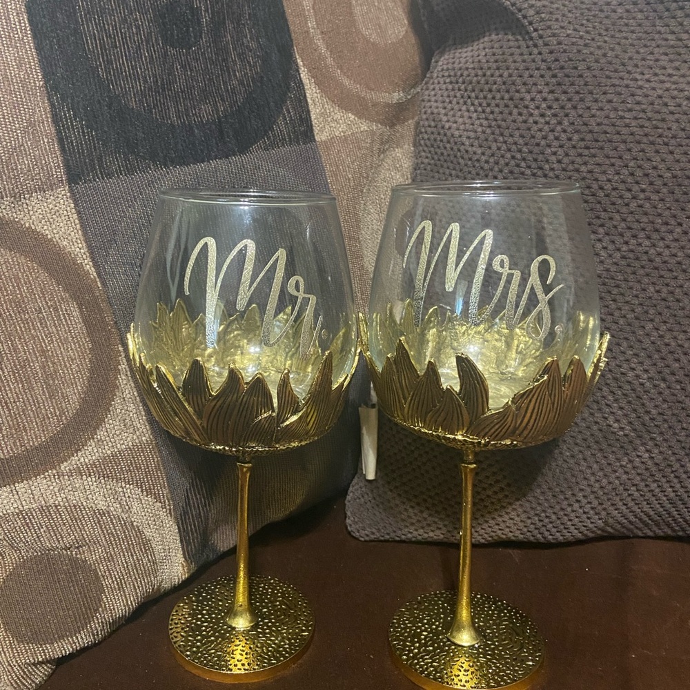 Handmade Mr and Mrs glasses